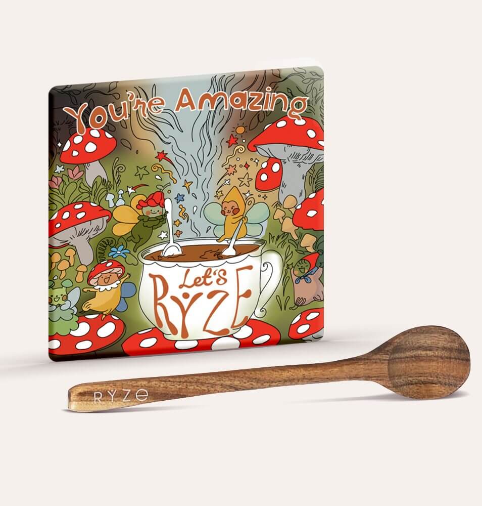RYZE Mushroom Magnet + Acacia Spoon - Soft Mark