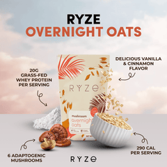 RYZE Mushroom Overnight Oats Pack (14 Servings) - Daily Oats Start