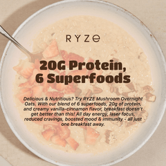 RYZE Mushroom Overnight Oats Pack (14 Servings) - Daily Oats Start