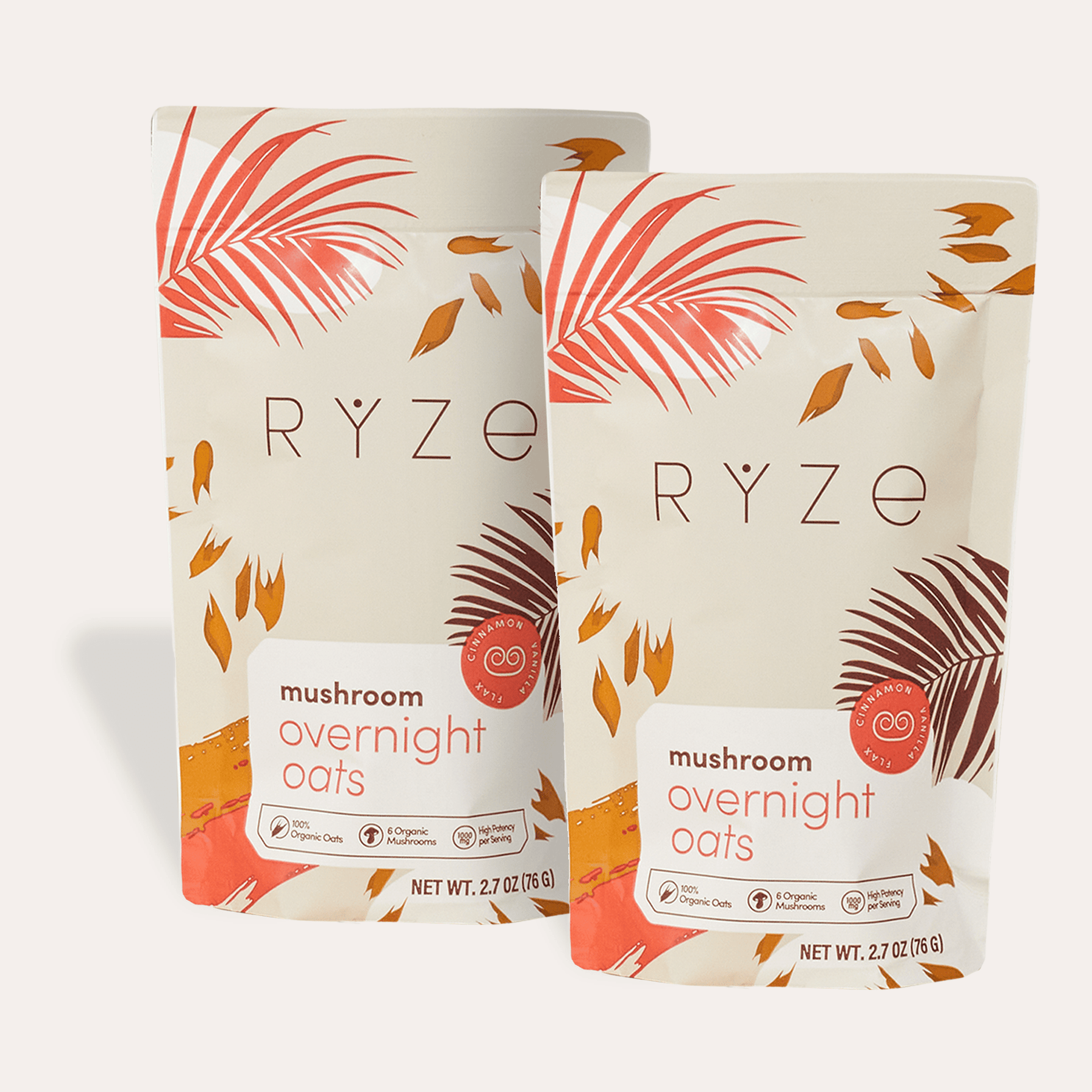 RYZE Mushroom Overnight Oats Pack (28 Servings) - Daily Breakfast