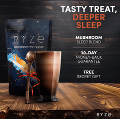 RYZE Hot Cocoa - with 6 Sleep Superfoods to Help Fall Asleep and Stay Asleep - Calm Night