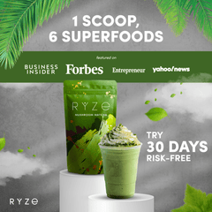 RYZE Organic Mushroom Matcha Starter Kit (60 servings) - Fresh Start