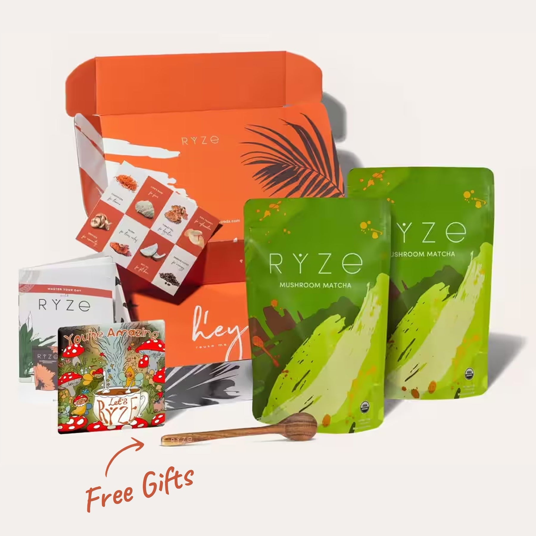 RYZE Organic Mushroom Matcha Starter Kit (60 servings) - Fresh Start
