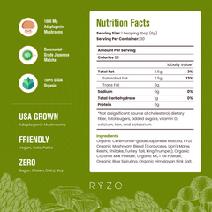RYZE Organic Mushroom Matcha Starter Kit (60 servings) - Fresh Start