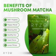 RYZE Organic Mushroom Matcha Starter Kit (60 servings) - Fresh Start